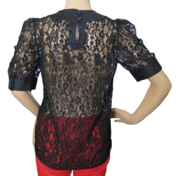 Marc Jacobs Black Sheer Lace Top - Picture 4 of 7